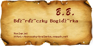 Böröczky Boglárka névjegykártya